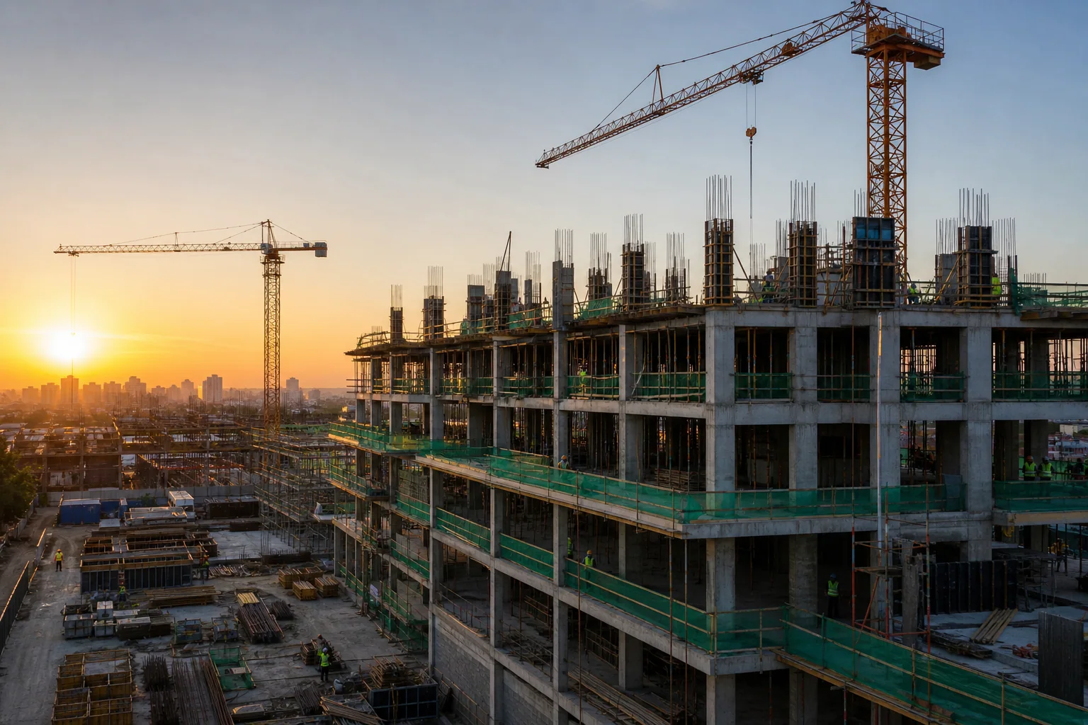 Obra de empreendimento residencial representando uma construtora
